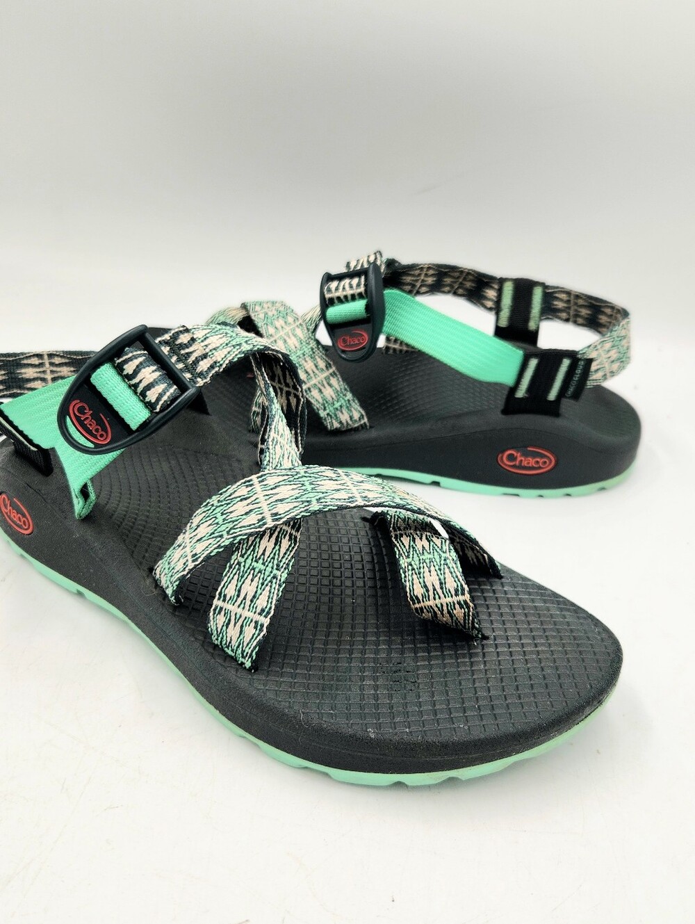 Chaco Z Cloud II Mint Geometric Sandal Womens 9 Performance Gorpcore Rugged Shoe